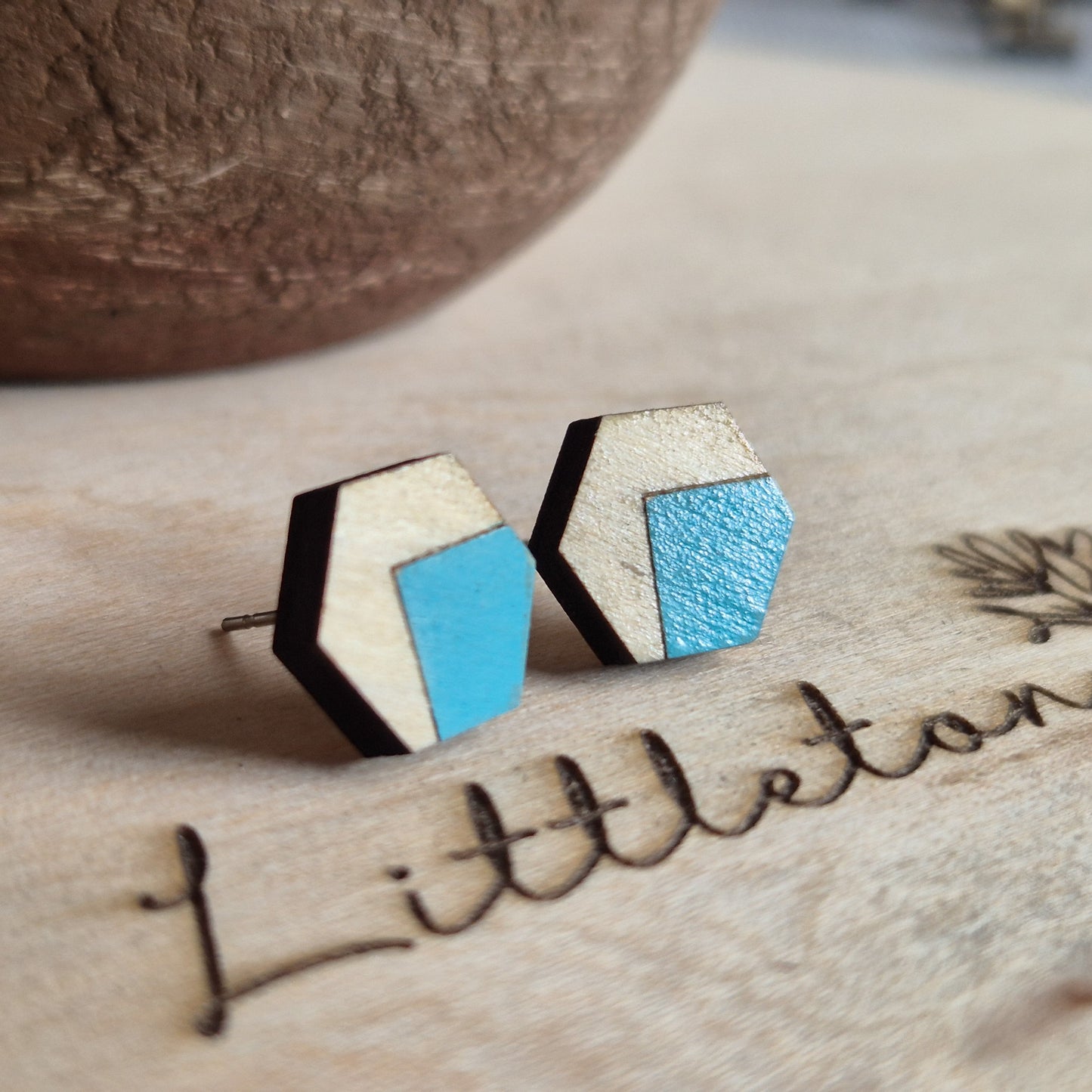 Hexagon Geo studs (painted)