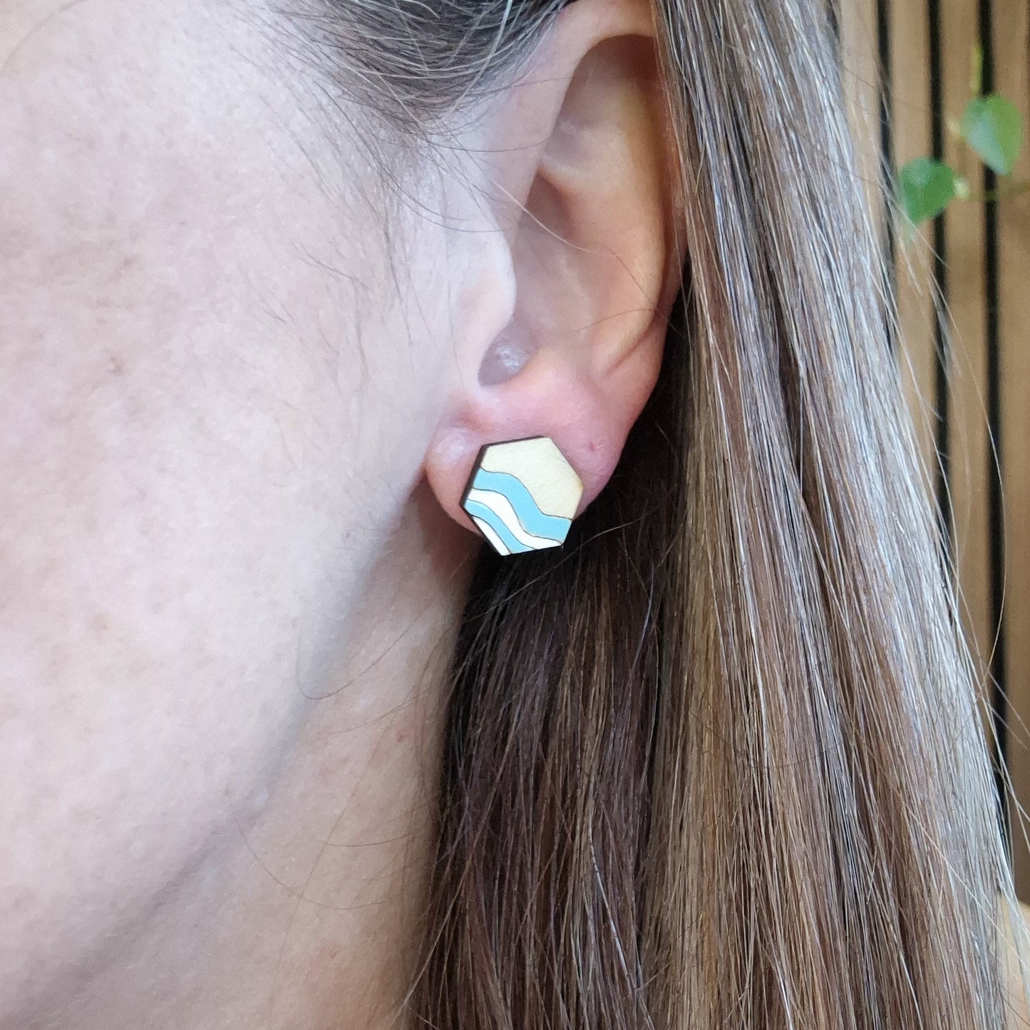 Waves Hexagon Studs