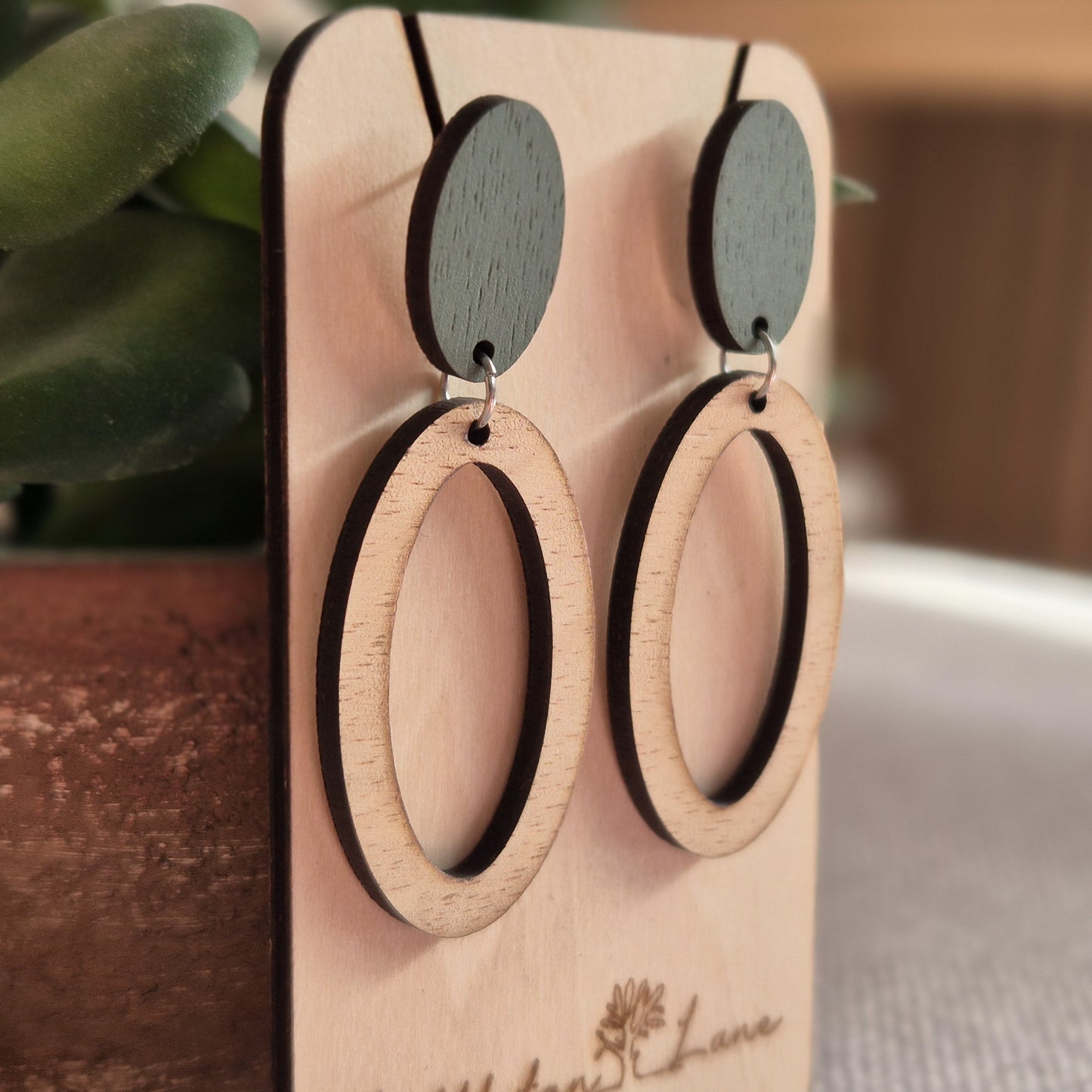 Sage Green Stud Drops