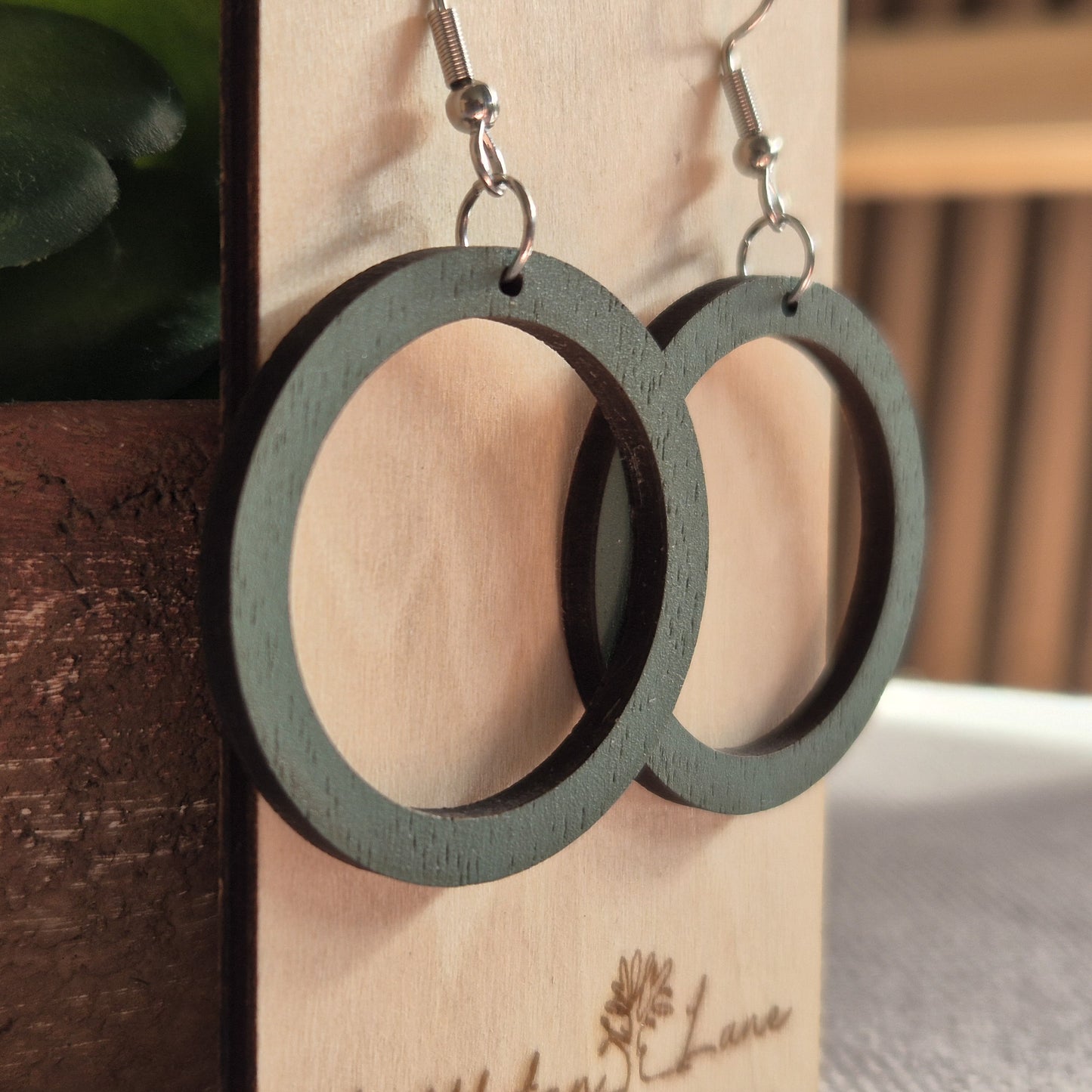 Sage Green Open Round Drops
