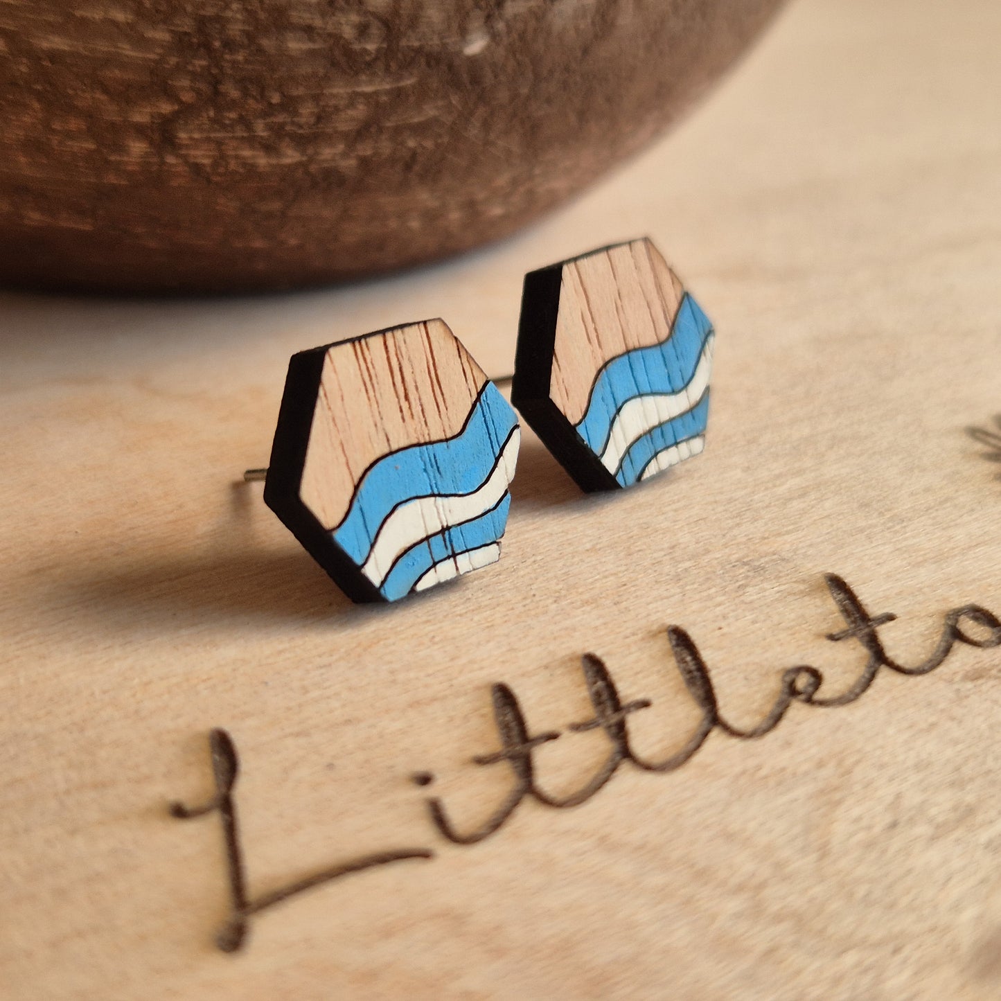 Waves Hexagon Studs