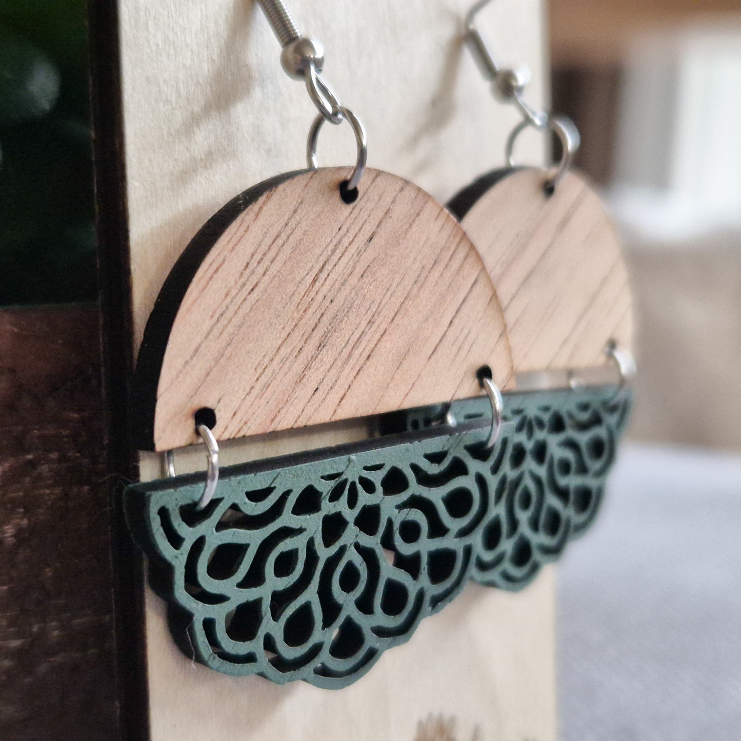 Sage Green Layered Lace Drops