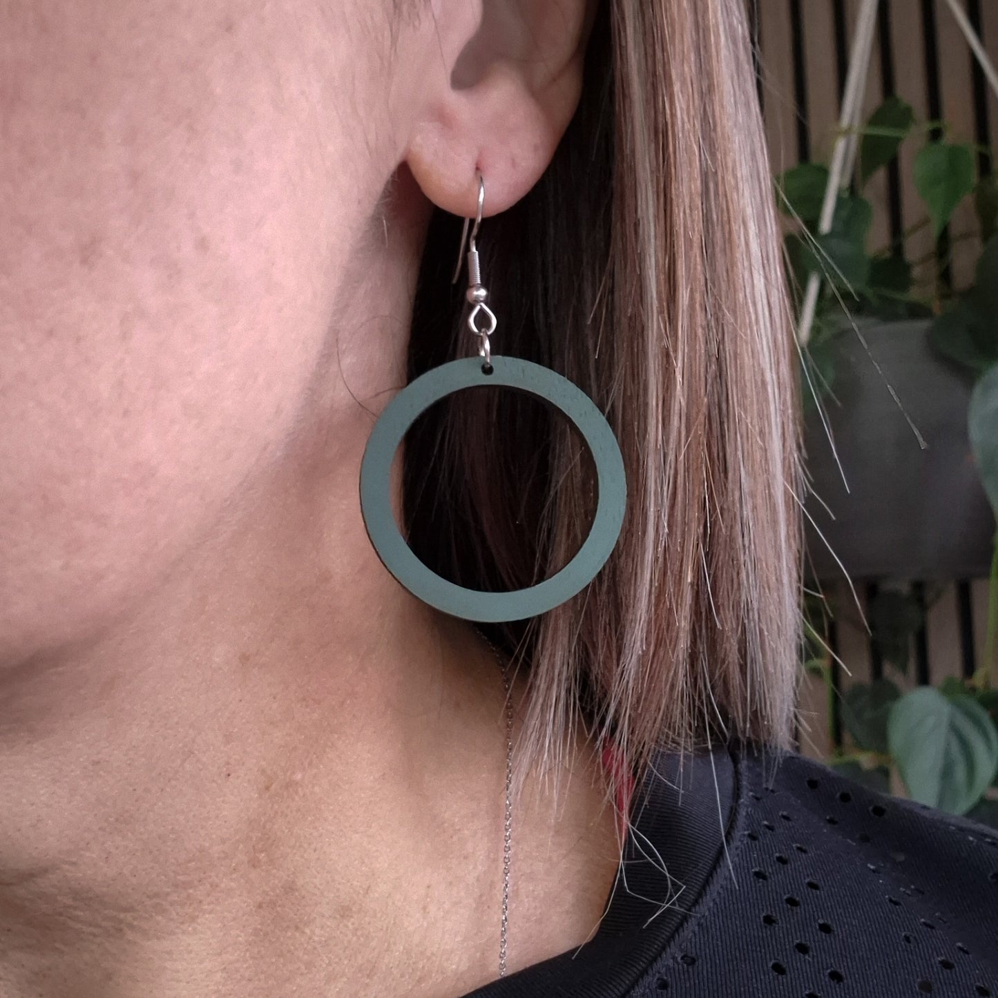 Sage Green Open Round Drops