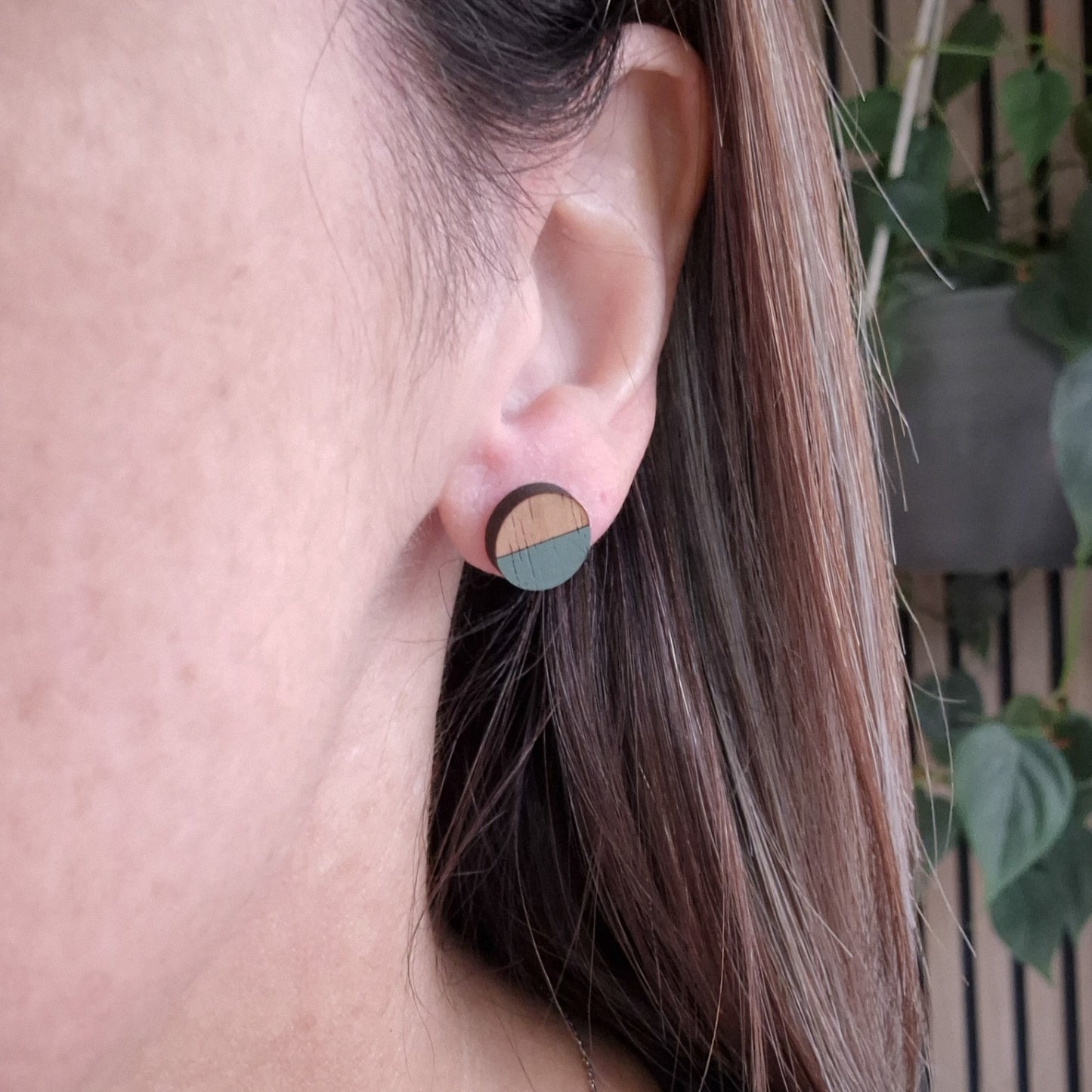 Sage Green Two Tone Studs