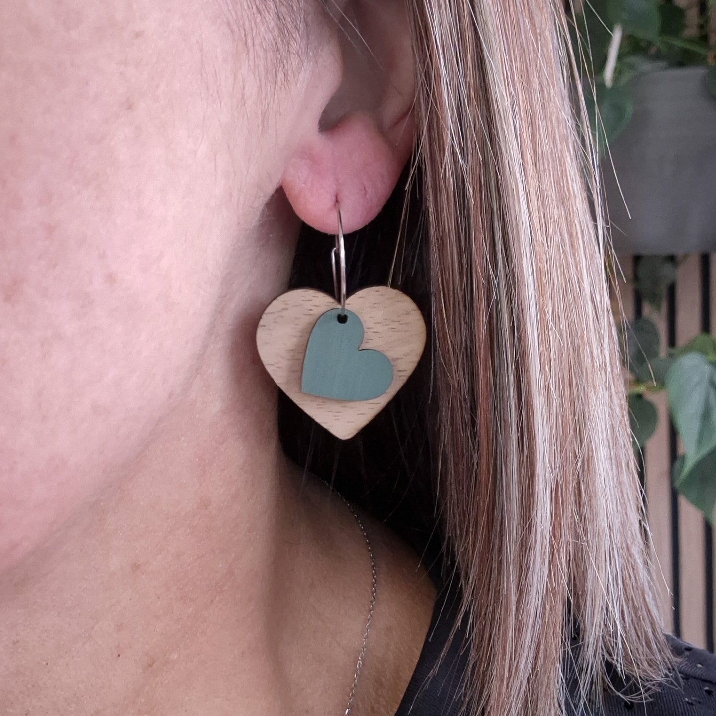 Sage Green Layered Heart Drops