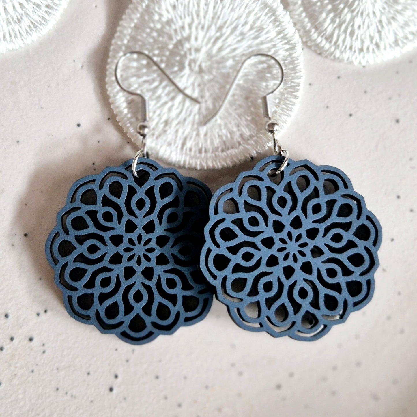 French Blue Round Lace Drops