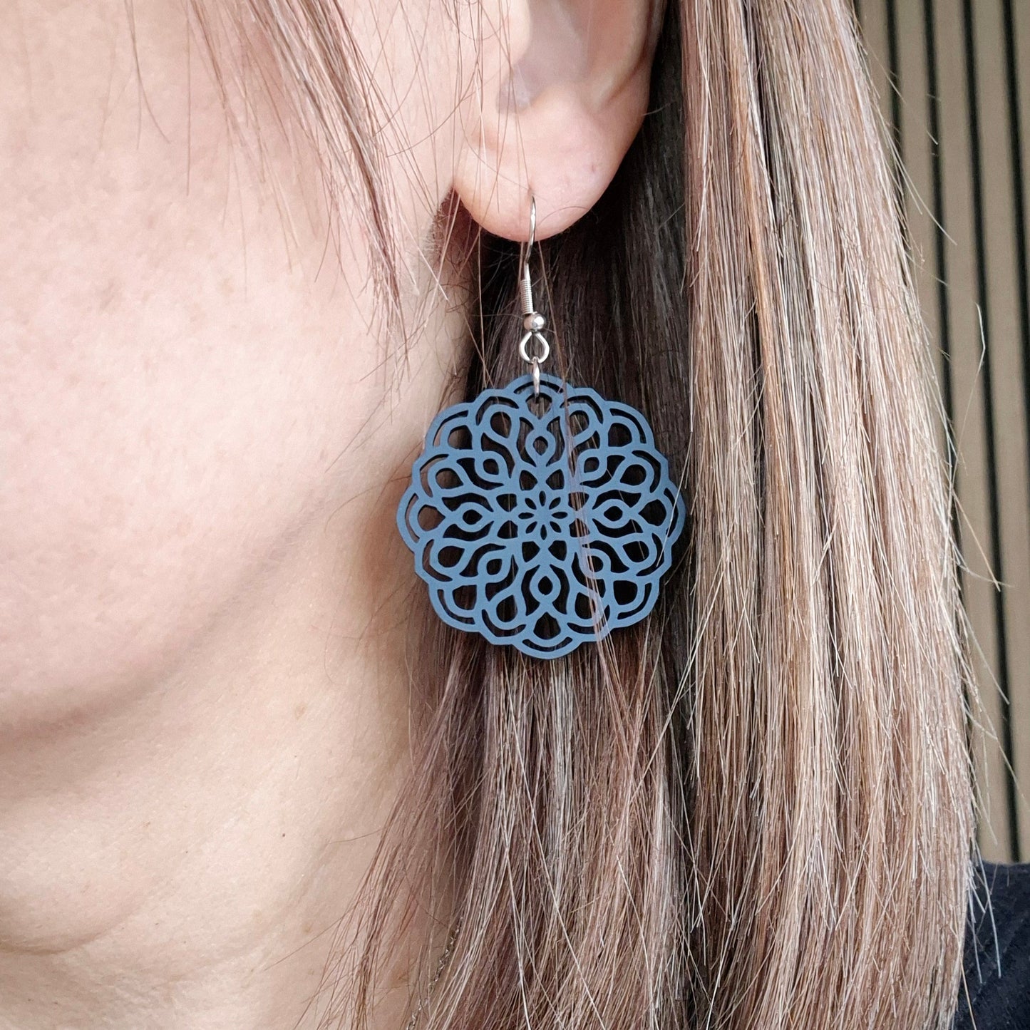 French Blue Round Lace Drops