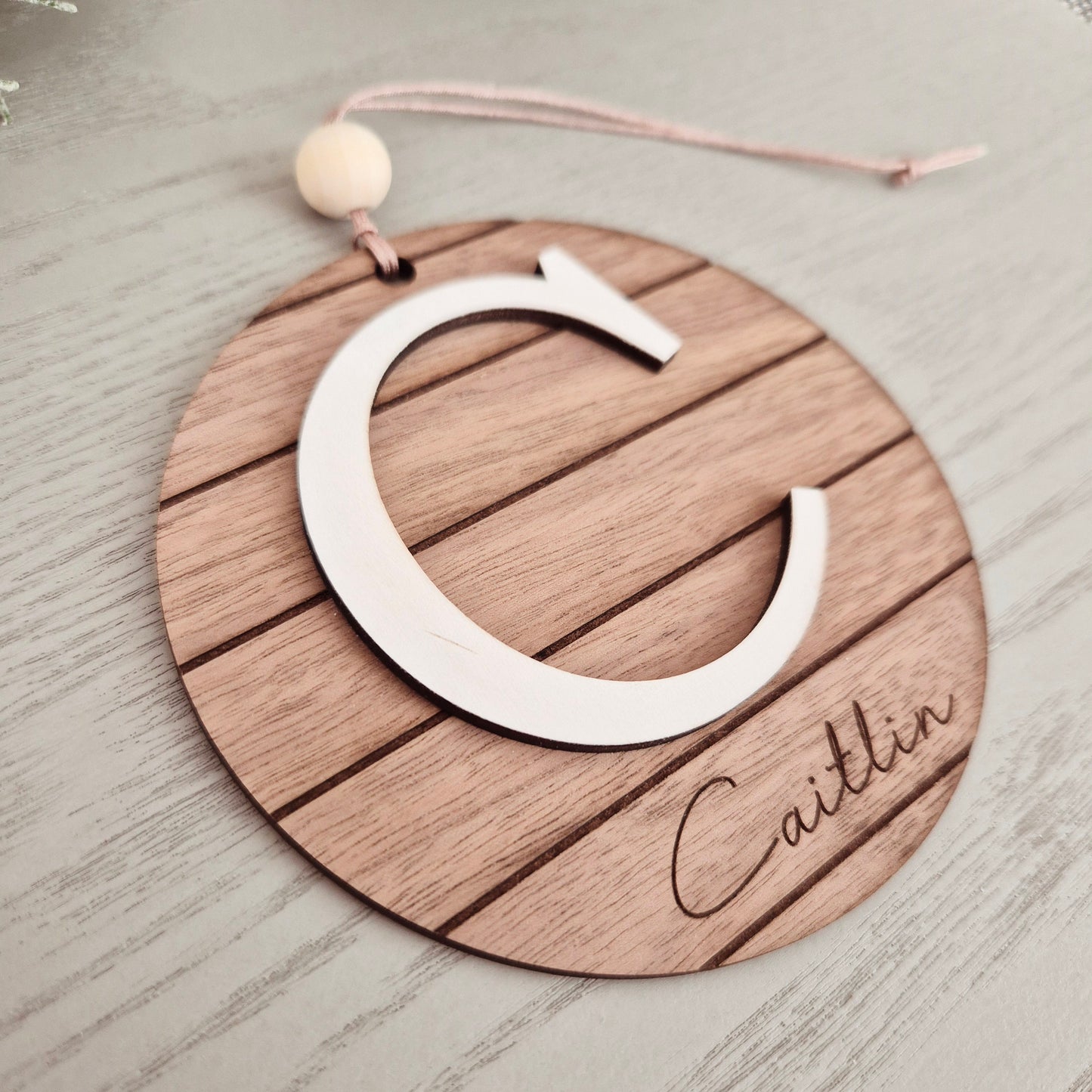 Shiplap Initial Ornament
