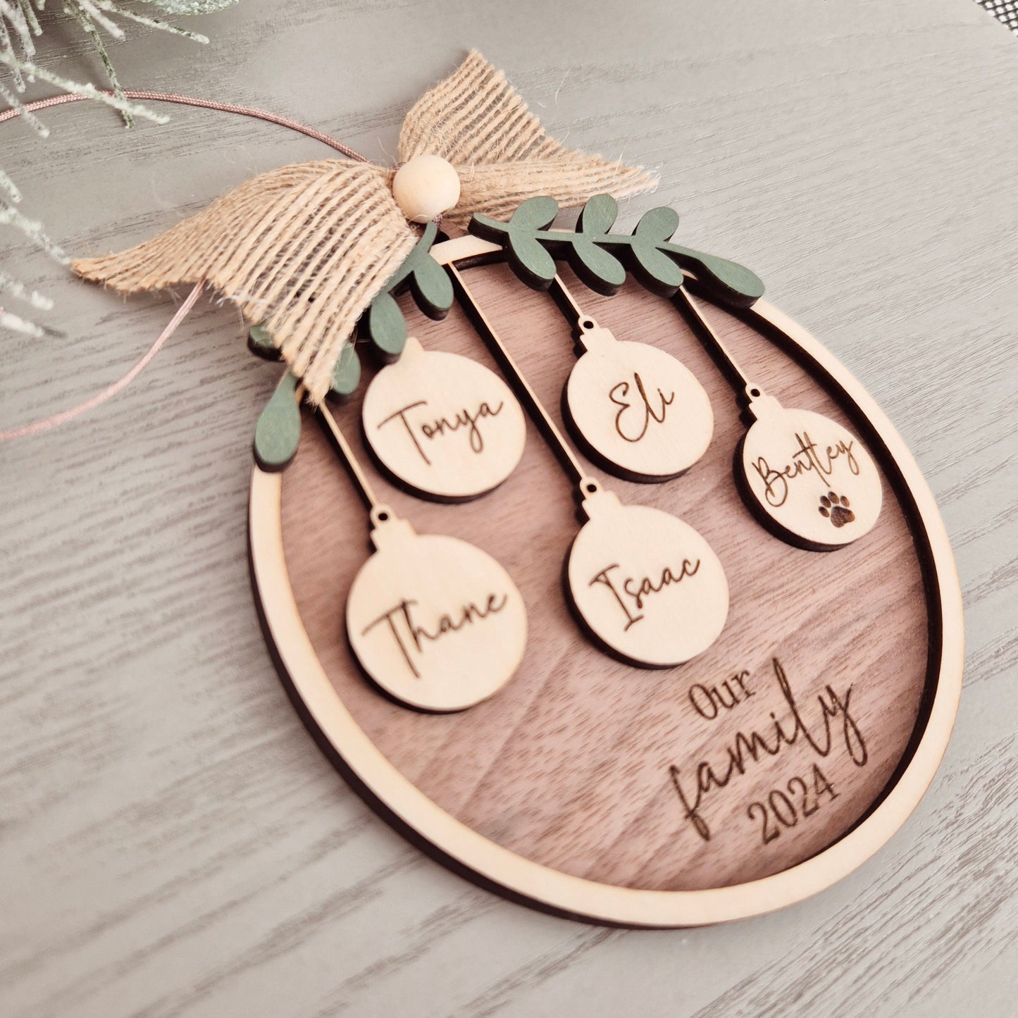 Personalised Round Family Ornament