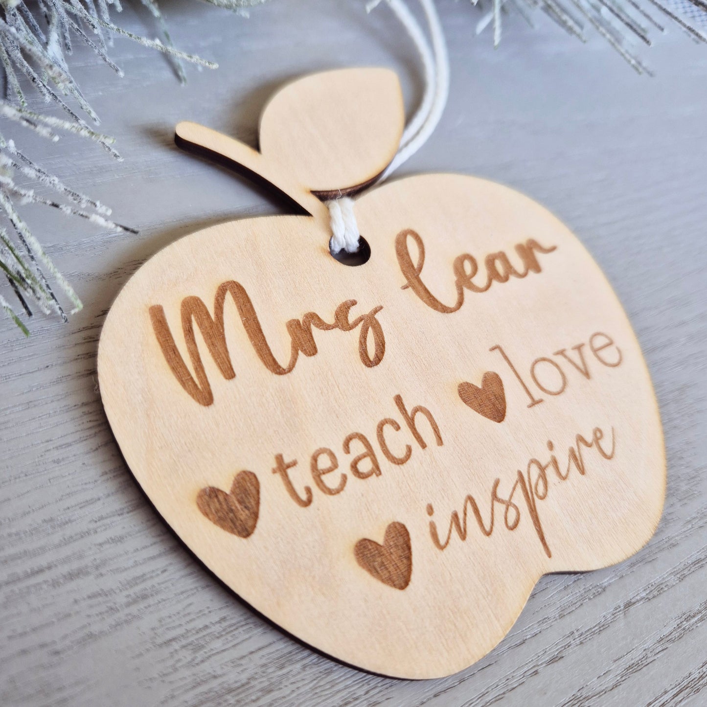 Personalised Teacher Apple Ornament