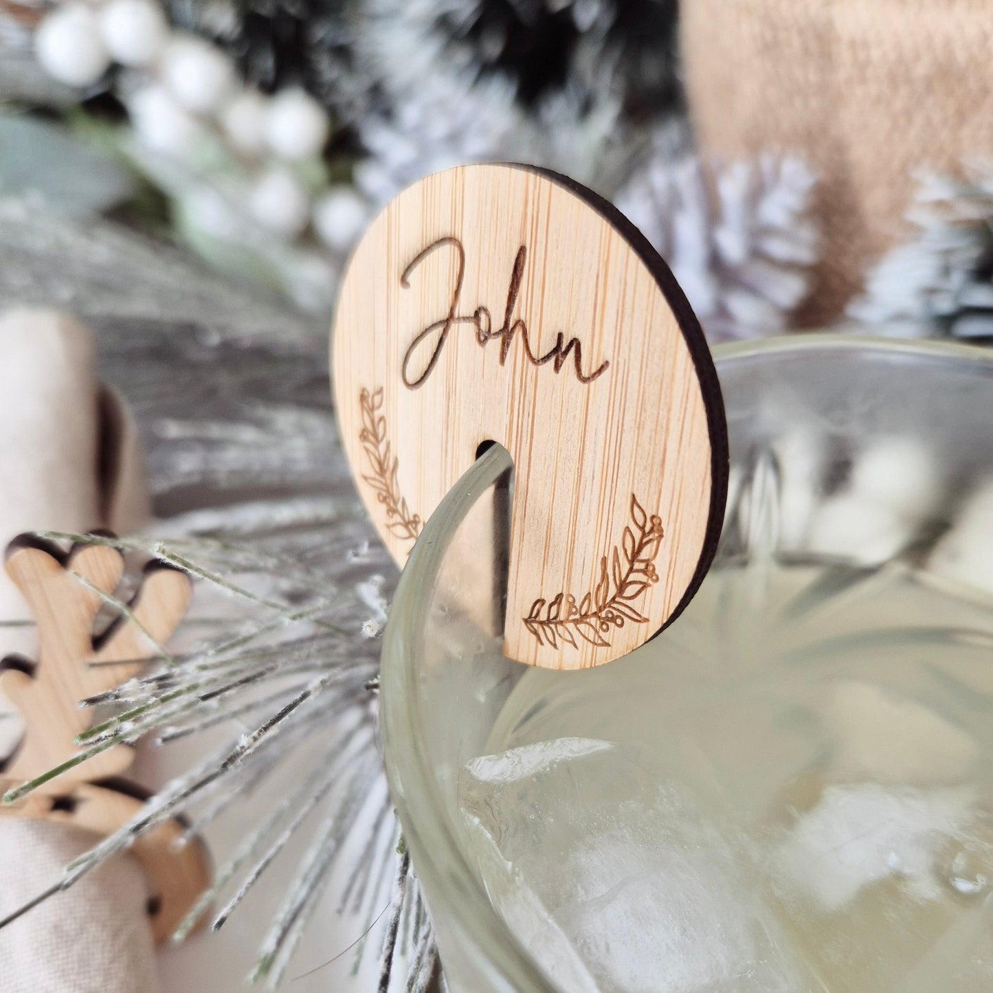 Personalised Bamboo Drinks Hanger
