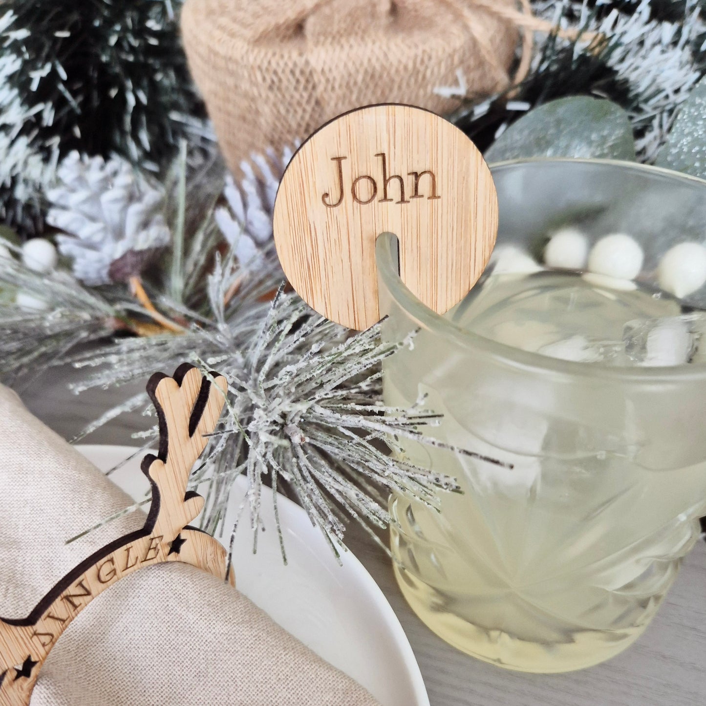 Personalised Bamboo Drinks Hanger