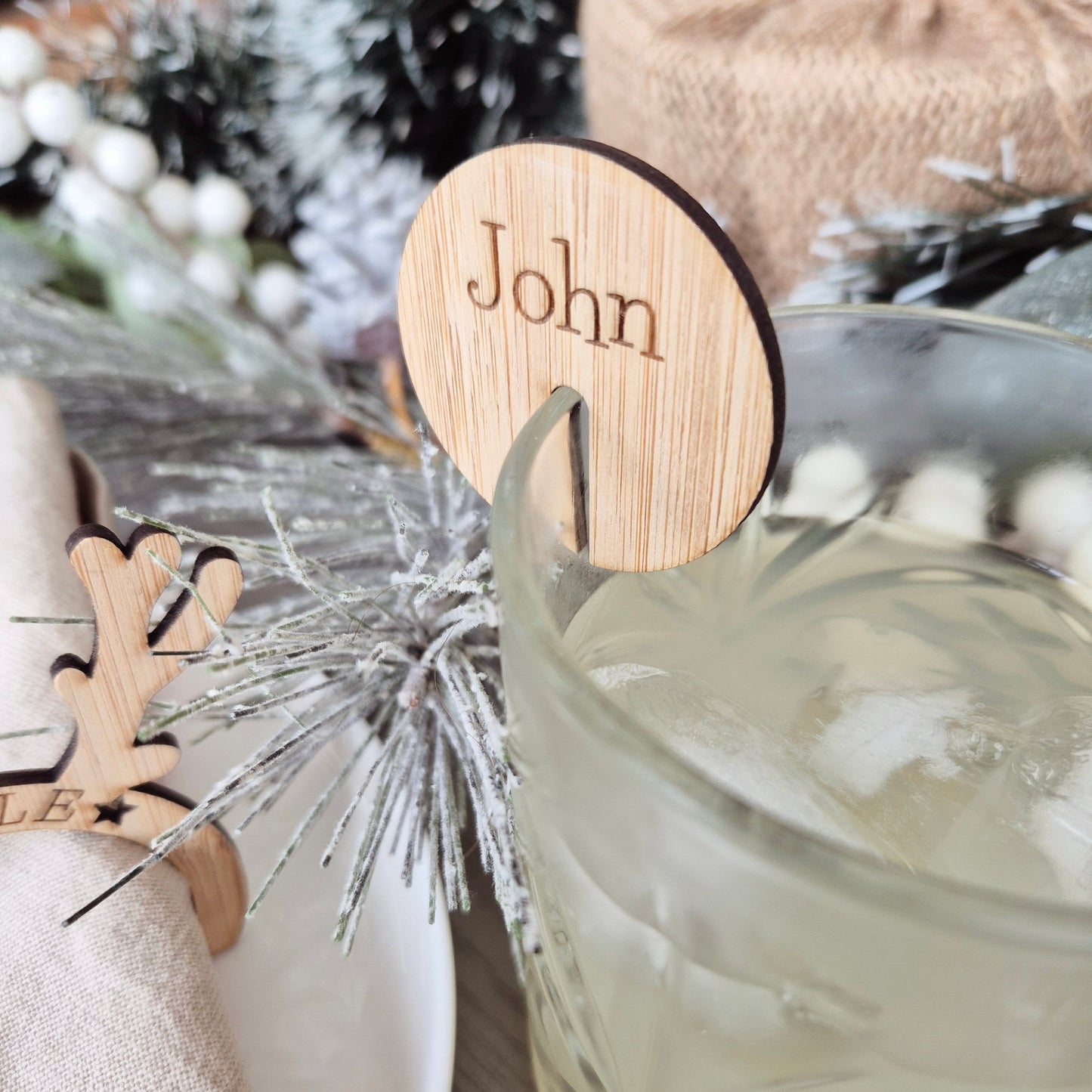 Personalised Bamboo Drinks Hanger