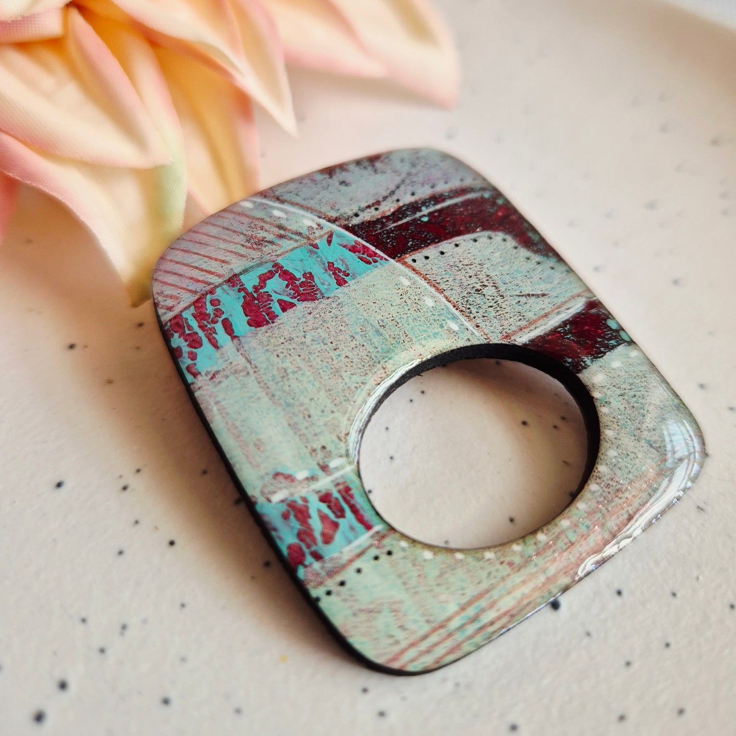 Gel Plate Glasses Brooch Rectangle (various)