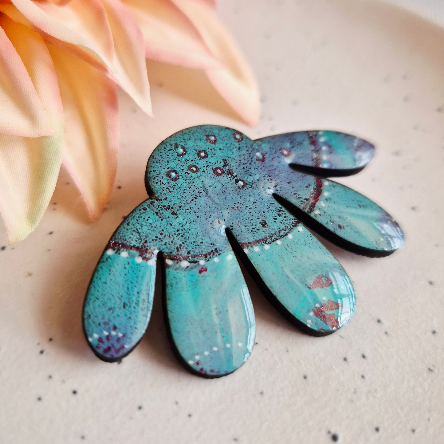 Daisy Gel Plate Brooch