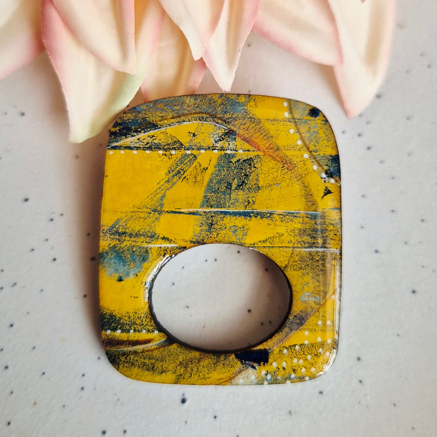 Gel Plate Glasses Brooch Rectangle (various)