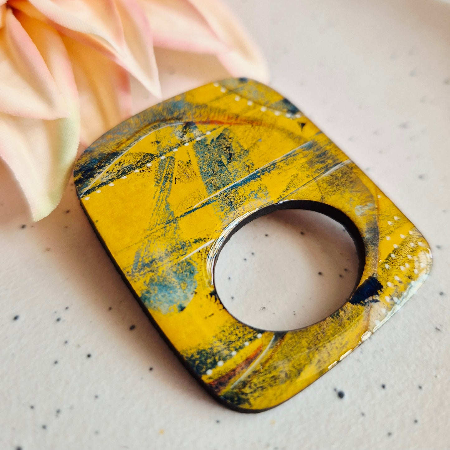 Gel Plate Glasses Brooch Rectangle (various)