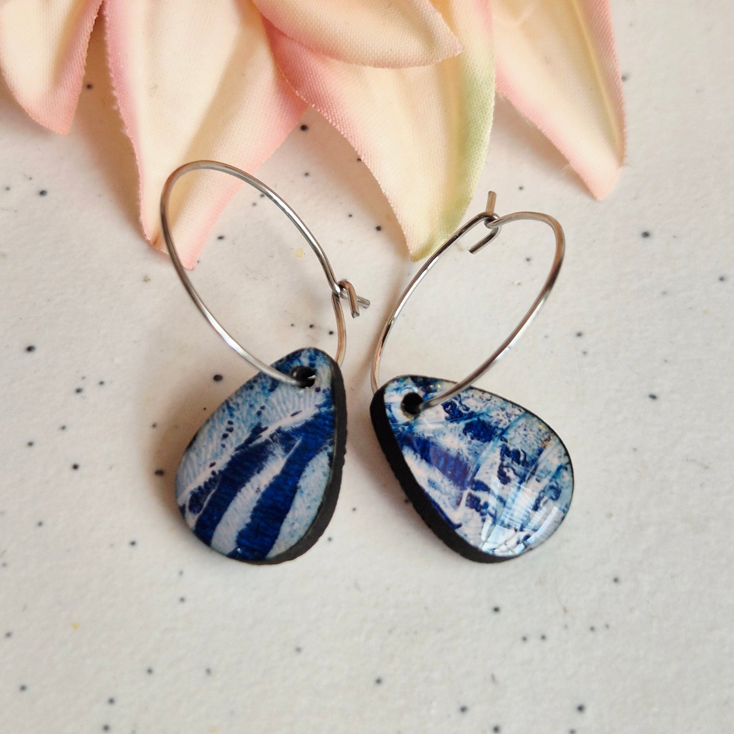 Gel Plate Mini Hoops (Blue and pink)