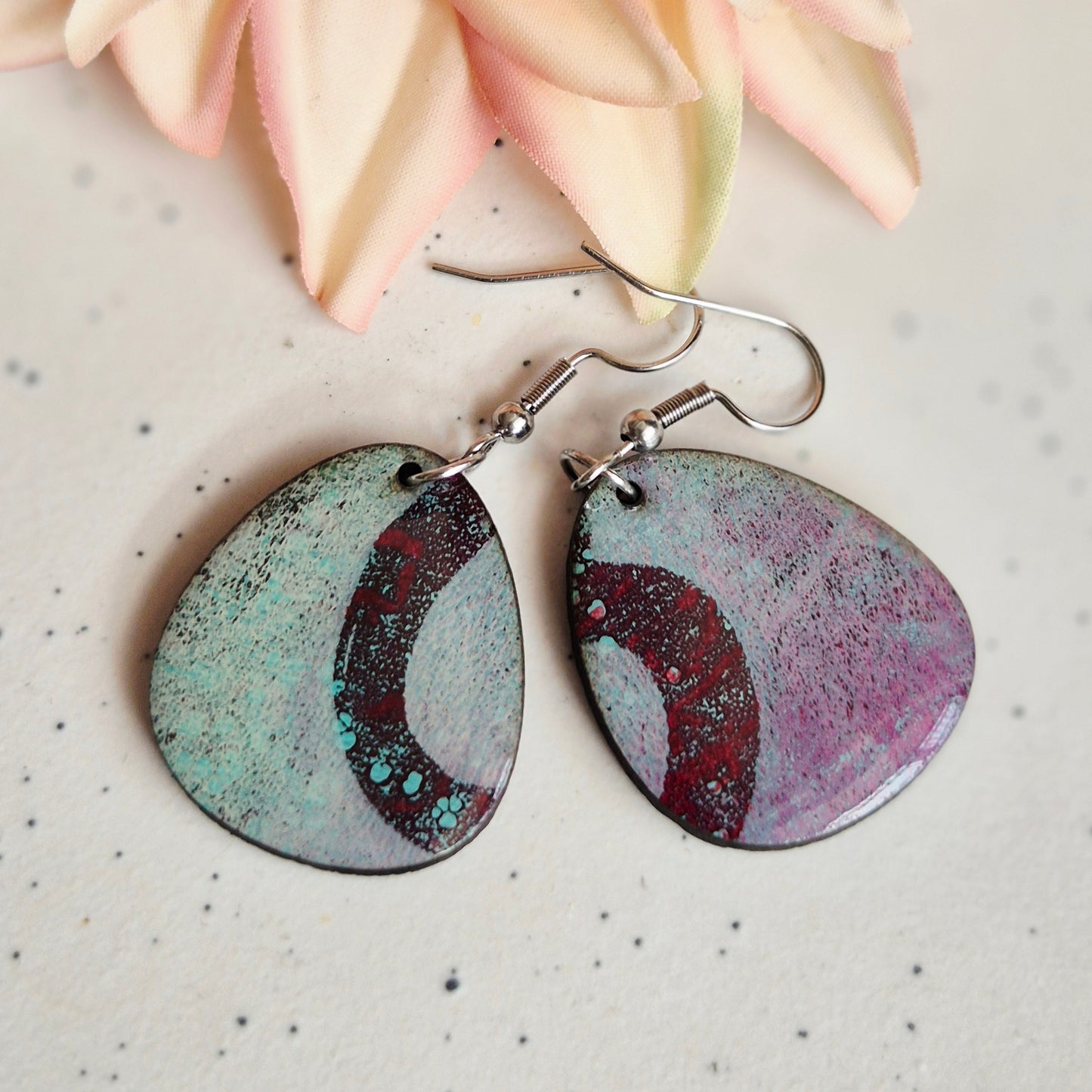 Gel Plate Organic Drops (Turquoise and purple)