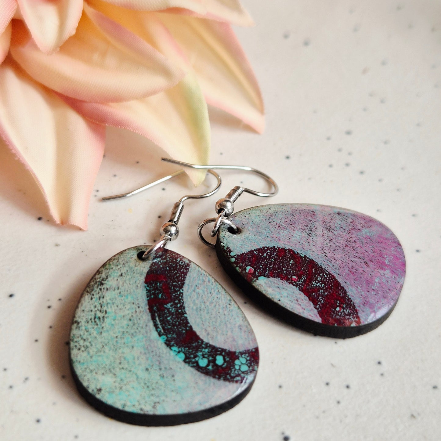 Gel Plate Organic Drops (Turquoise and purple)