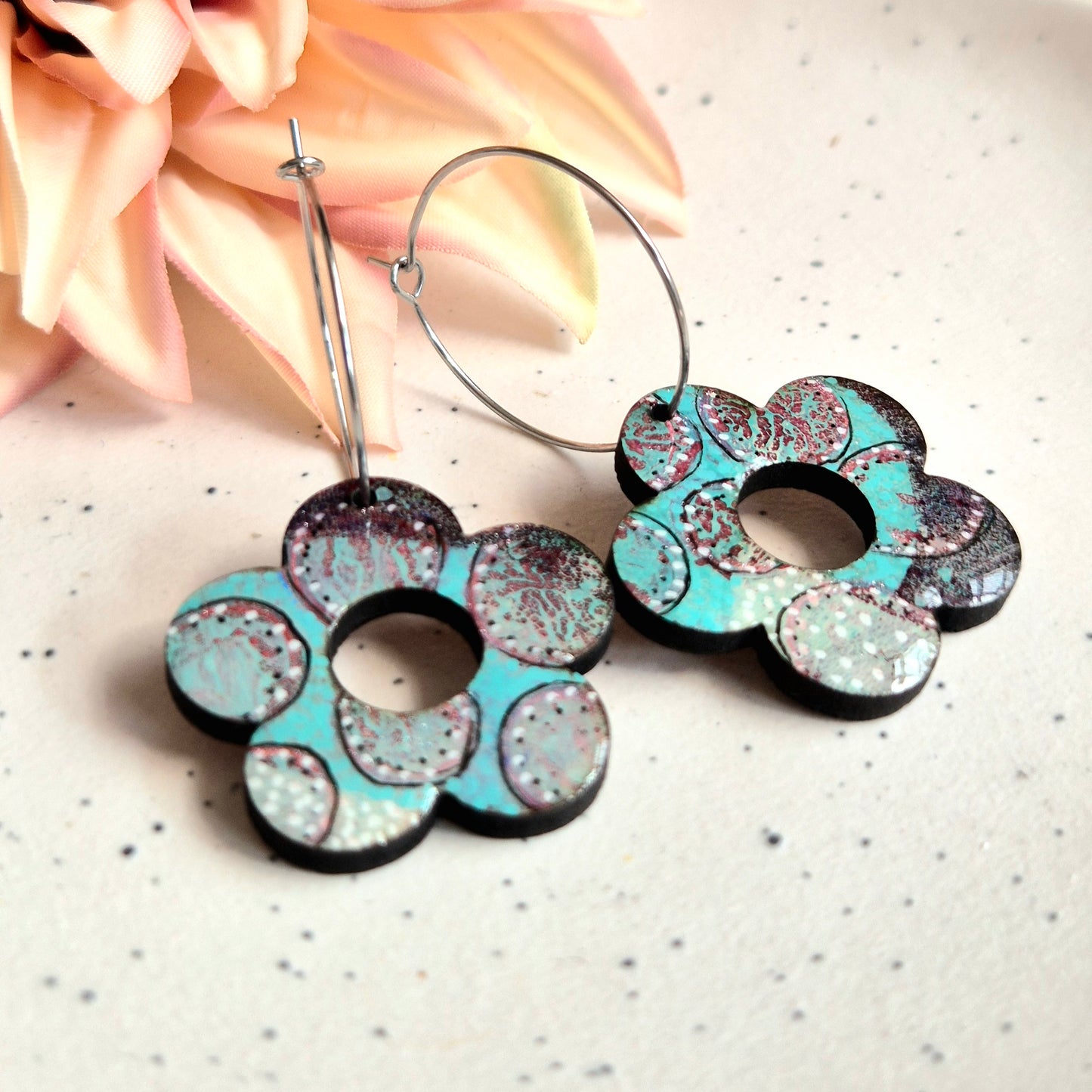 Gel Plate Flower Hoops