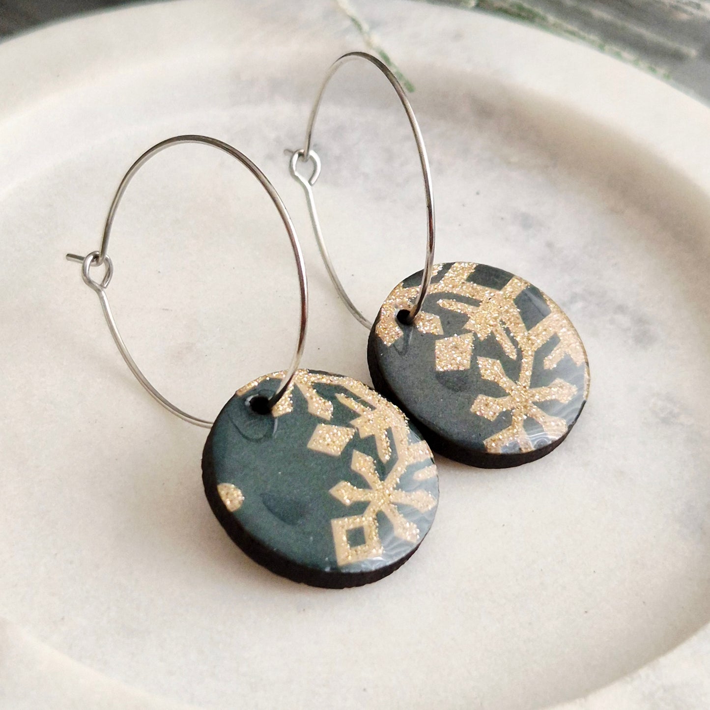 Snowflake Hoops (2 colours)