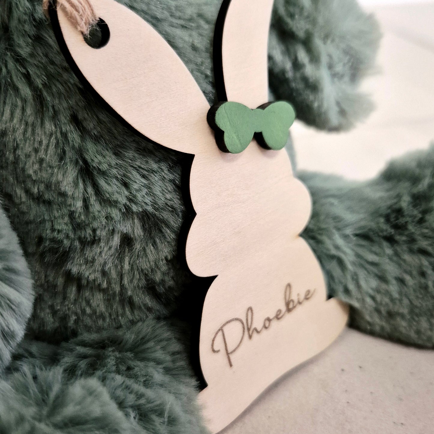 Personalised Bunny Tag (green)