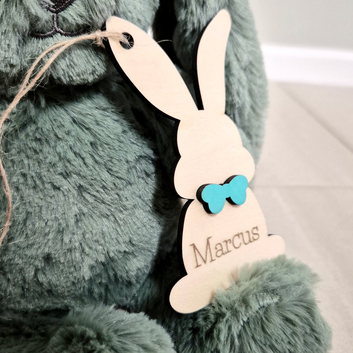 Personalised Bunny Tag (aqua)