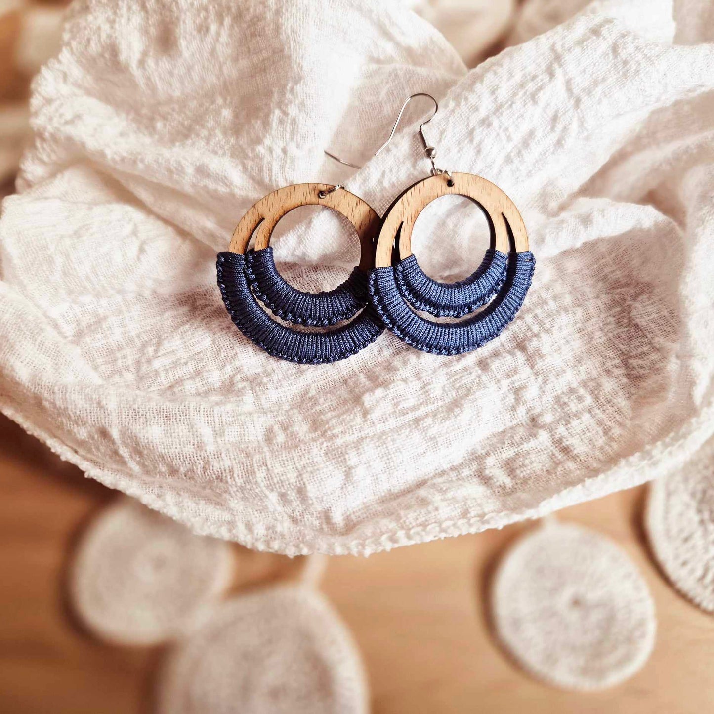 Double Round Macrame Drops (lots of colour options)