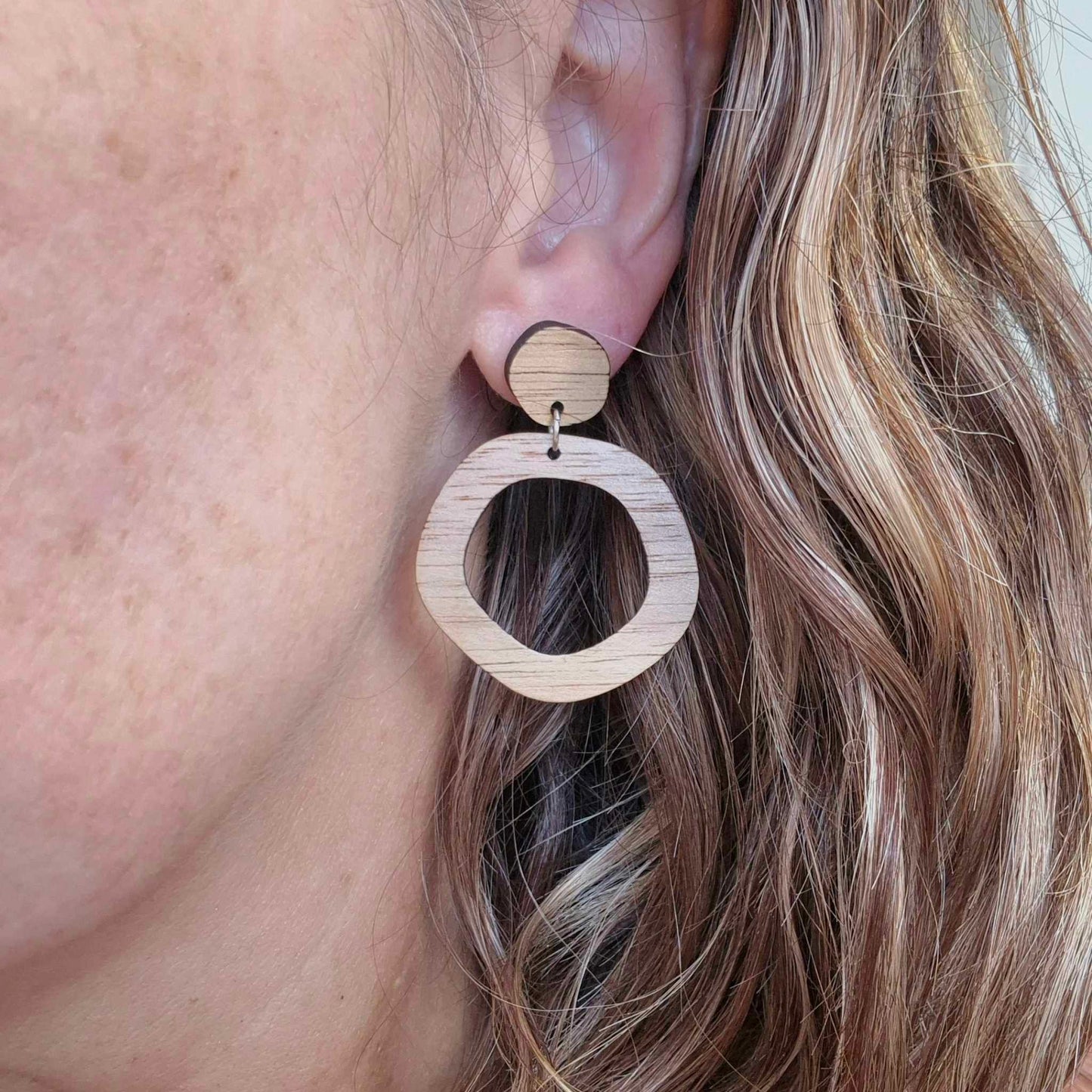 Organic Round Stud Drops