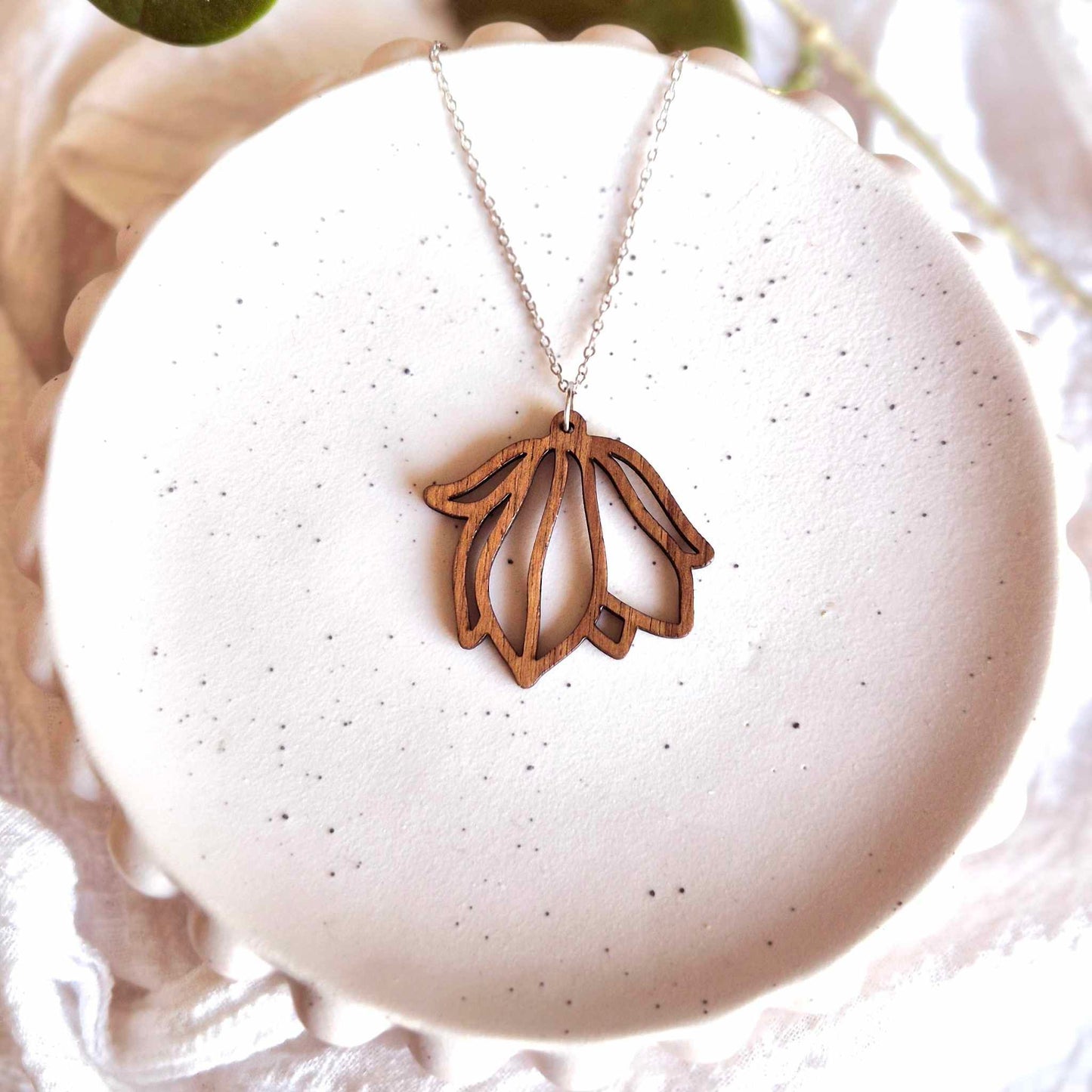 Large Magnolia Pendant (chain optional)