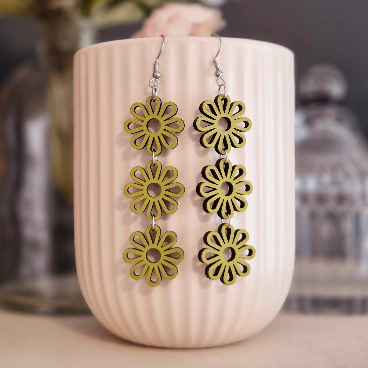 Daisy Chain Drops (Moss Green)