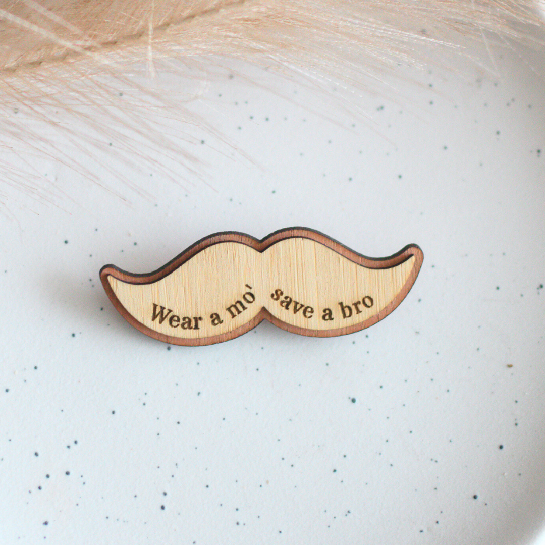Wear a Mo' Save a Bro' Brooch