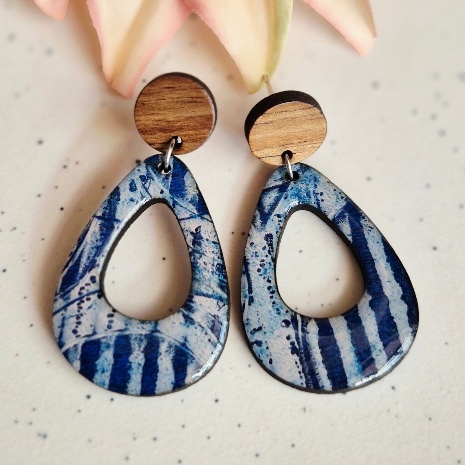 Original Gel Plate Earrings and Brooches