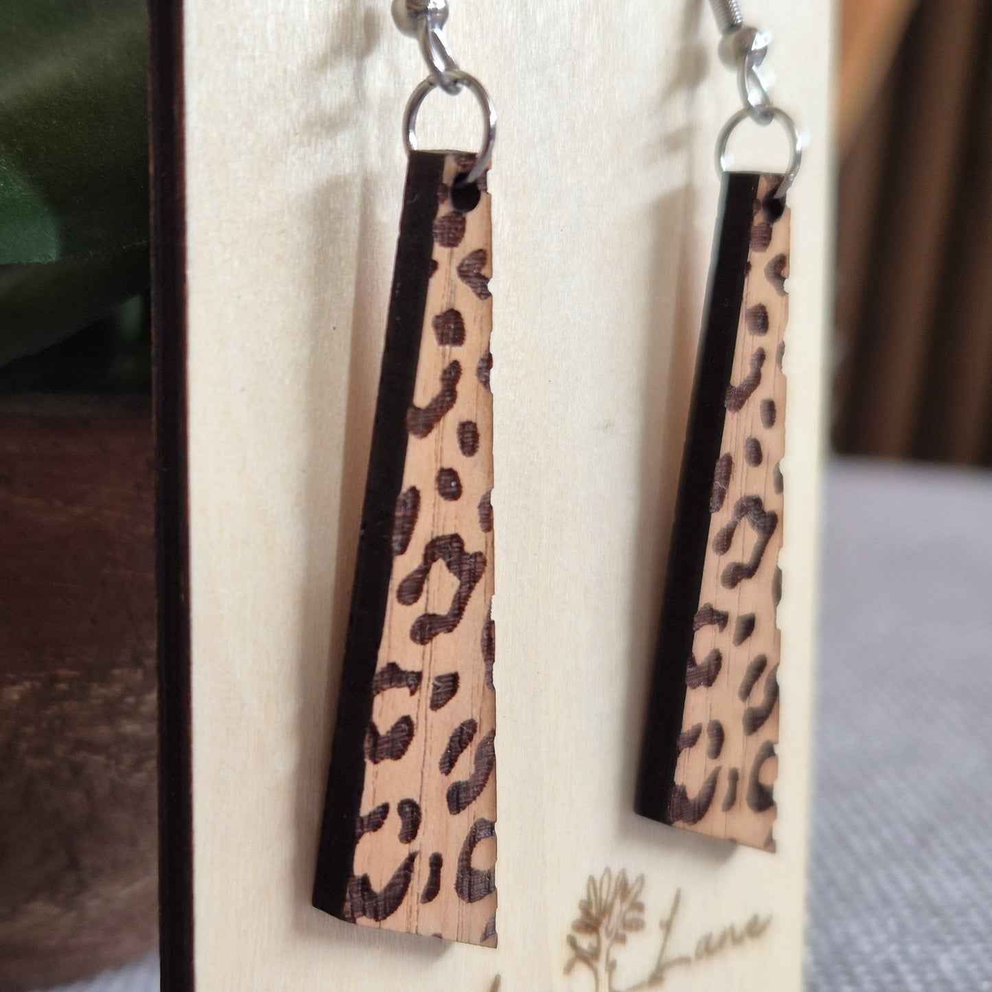 Leopard Print Angled Drops