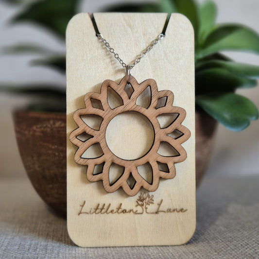 Open Sunflower Pendant (chain optional)