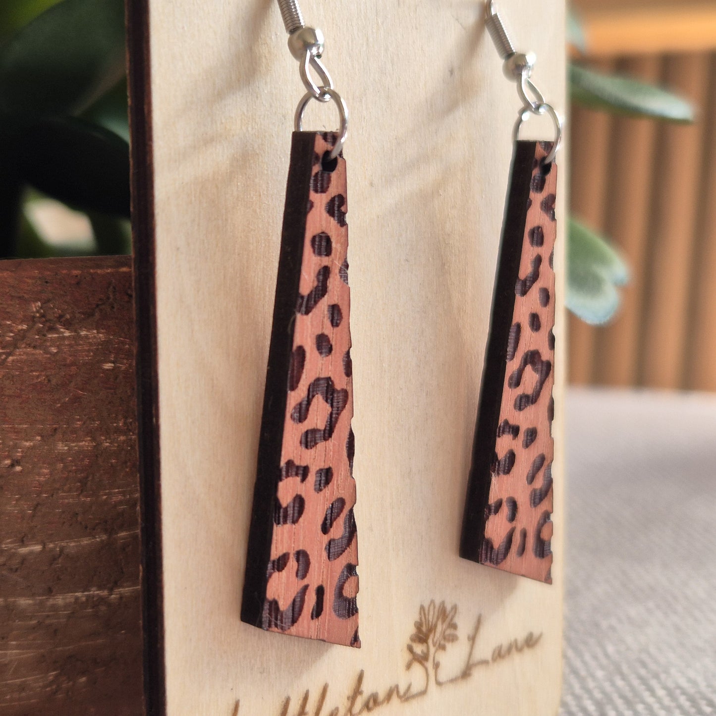 Leopard Print Angled Drops