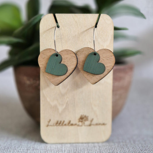 Sage Green Layered Heart Drops