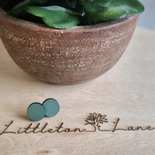 Sage Green Round Studs