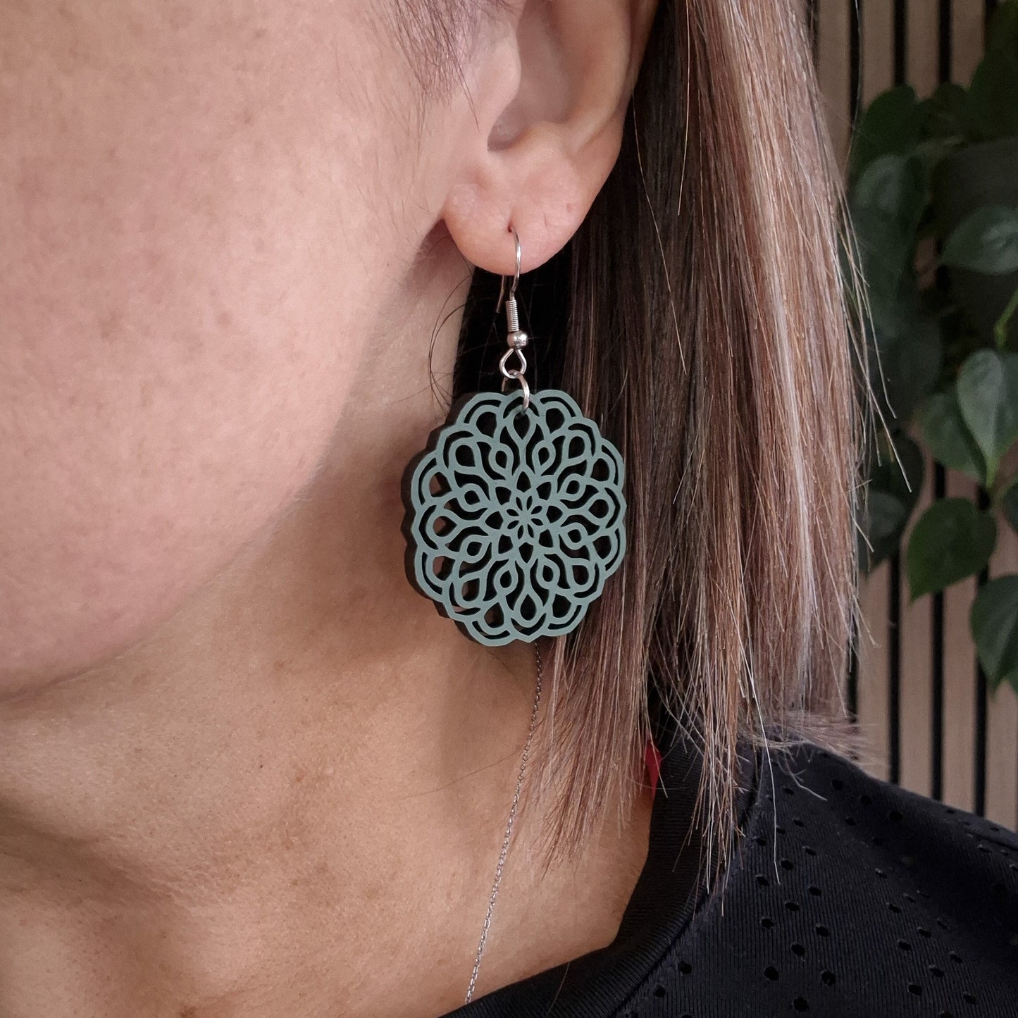 Sage Green Round Lace Drops