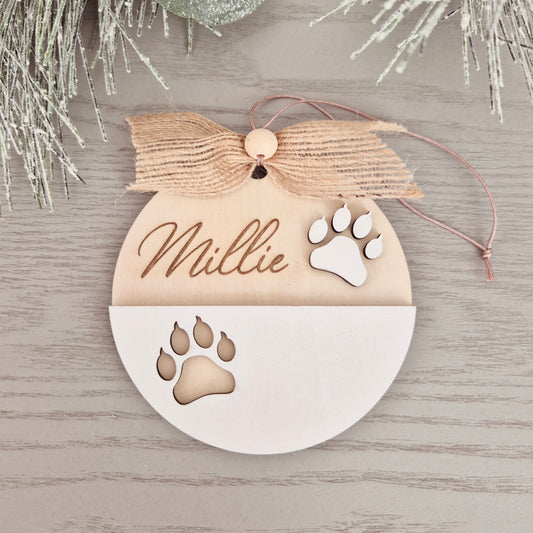 Personalised Round Cat Ornament