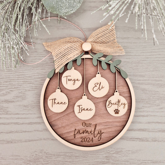 Personalised Round Family Ornament