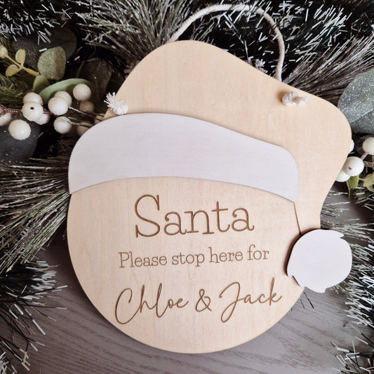 Personalised Santa Please Stop Here Sign