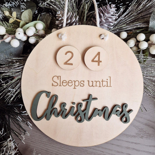 Sleeps Until Christmas Sign