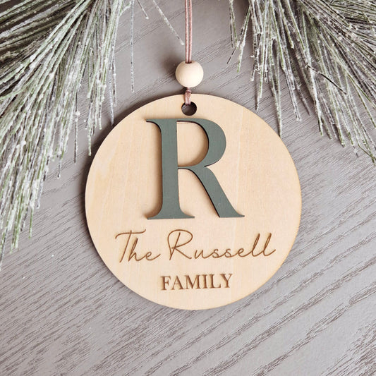 Personalised Round Initial Ornament