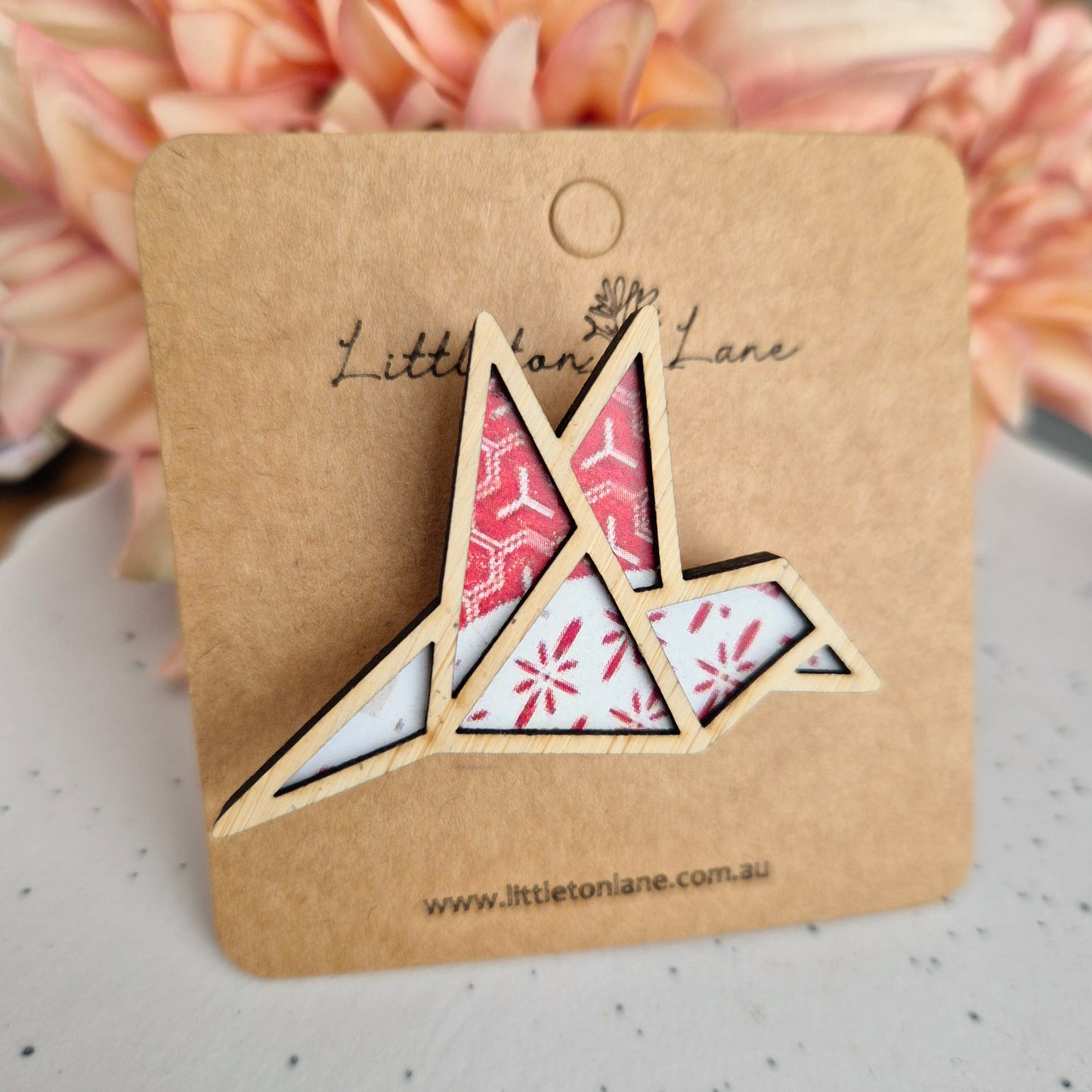 Paper Origami Crane Brooch (two options)