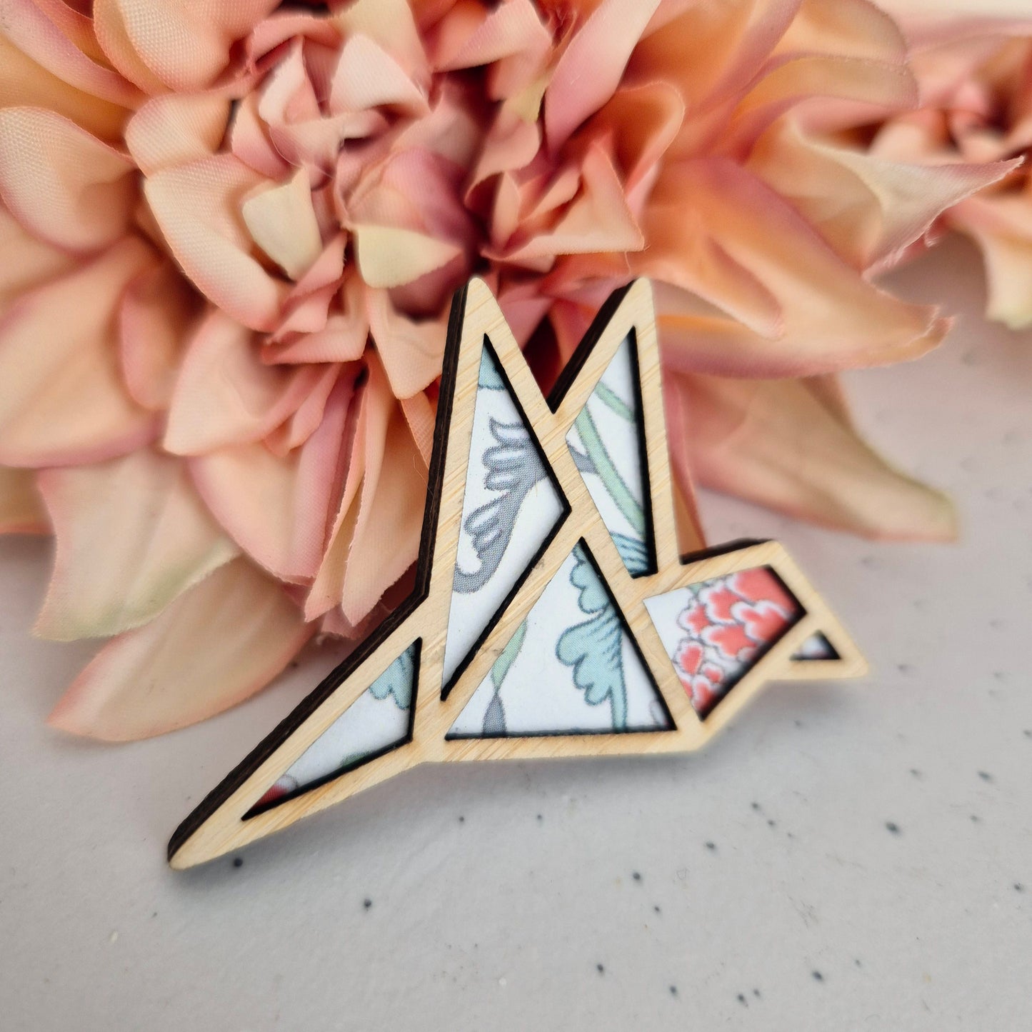 Paper Origami Crane Brooch (two options)