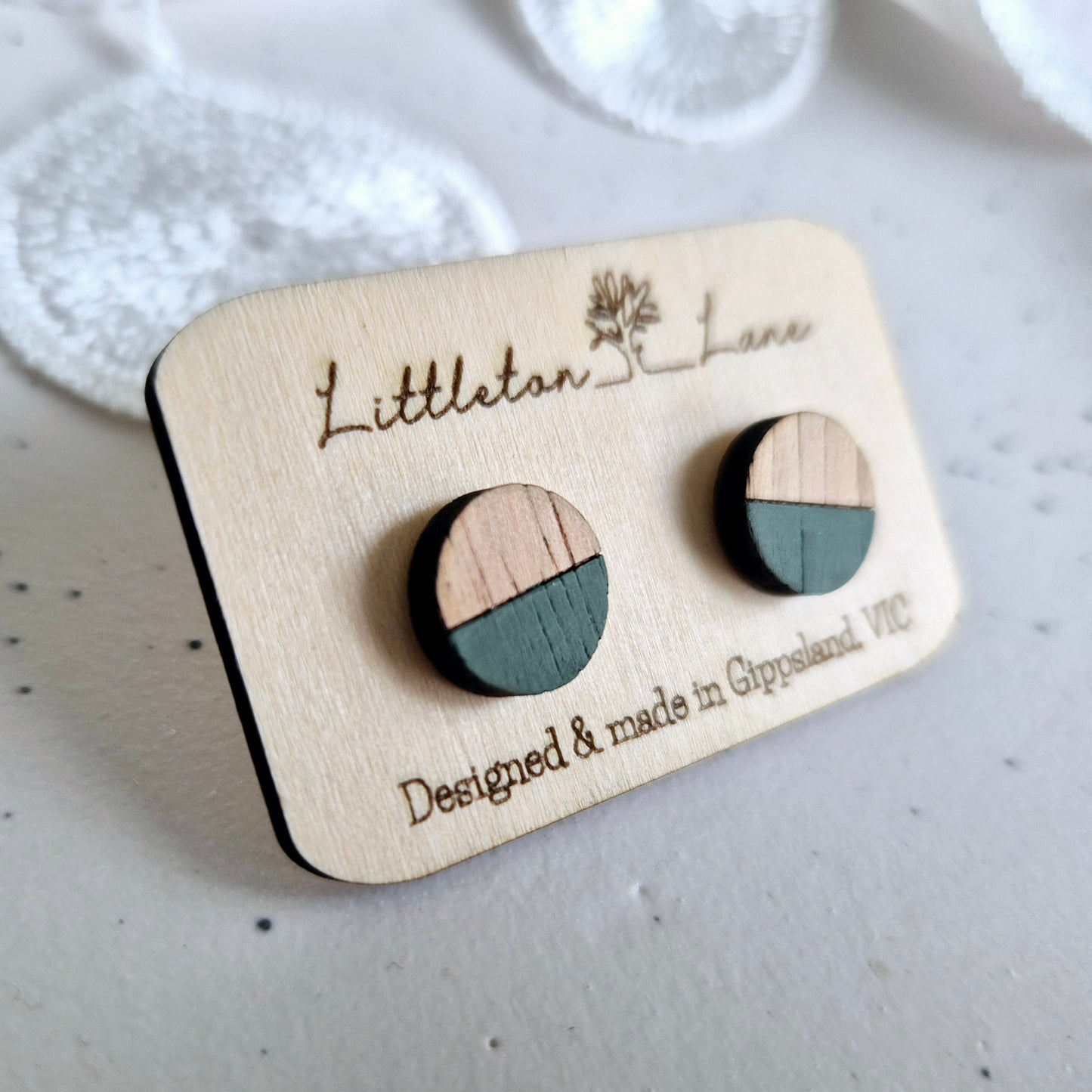 Sage Green Pop Studs