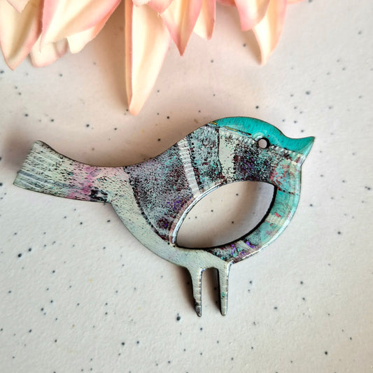Birdy Gel Plate Glasses Brooch