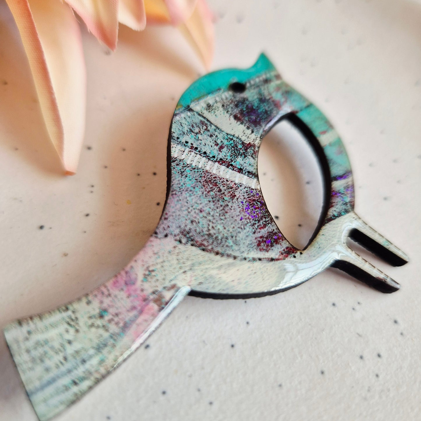 Birdy Gel Plate Glasses Brooch
